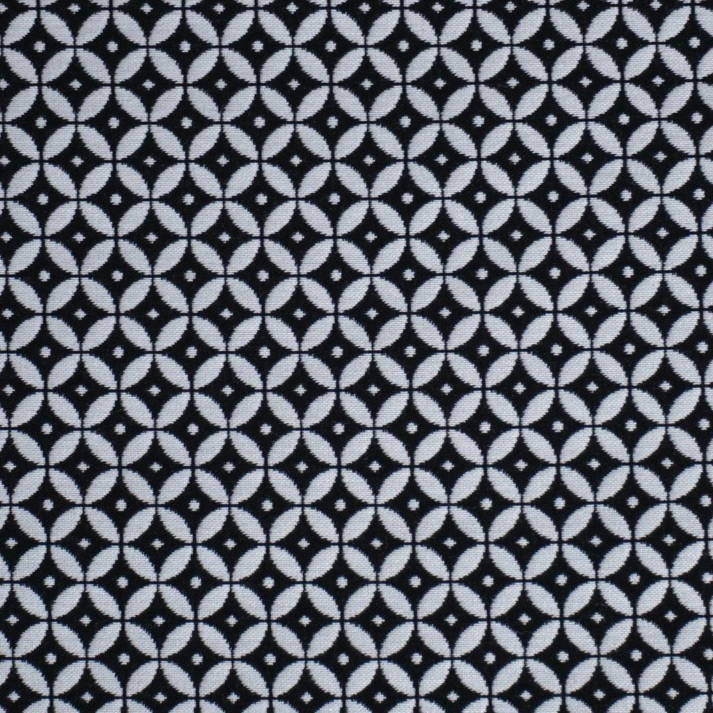 Bengaline Jacquard geometrisches Muster schwarz weiß